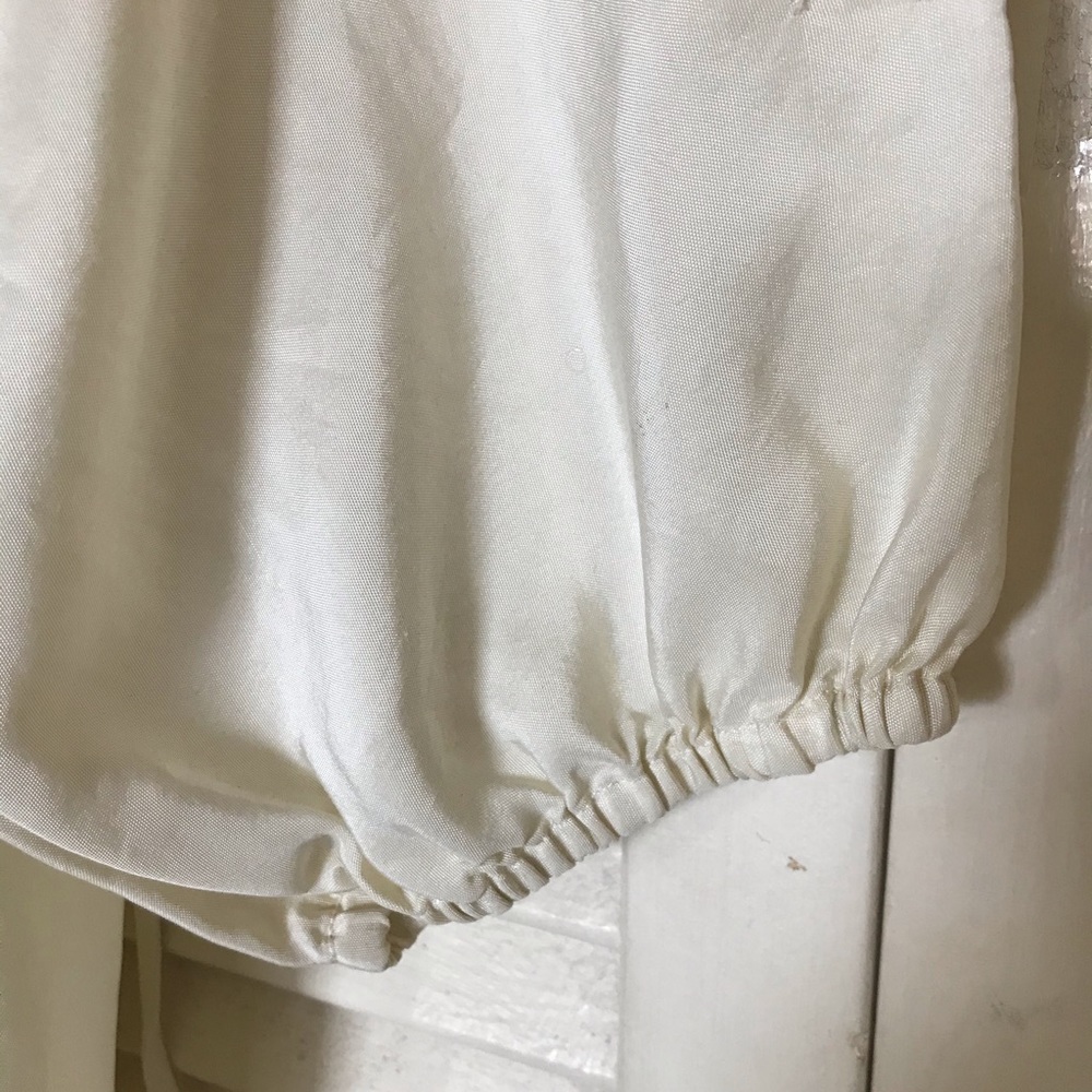 BCBGMaxAzria 100% silk Runway Boho Wedding Cream Floral Lace V-Neck dress M - Picture 9 of 15